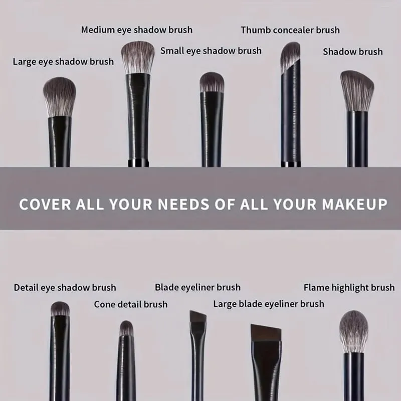 10-Piece Set Of Eye Shadow Makeup Set Brushes Create Perfect Eye Makeup Precise Eye Shadow Eyeliner Pen Contour Soft Bristle — image 6