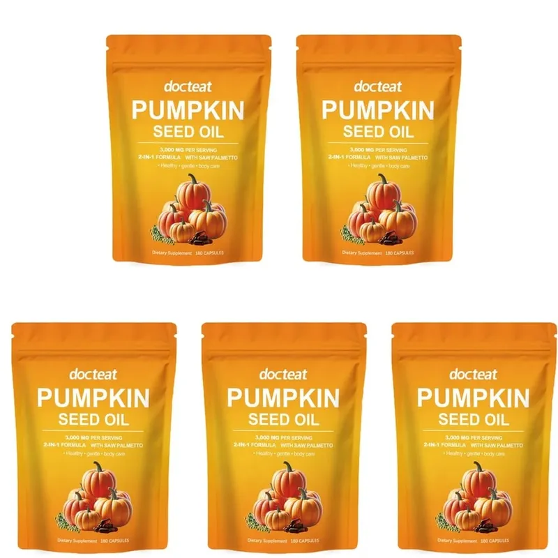 Docteat Pumpkin Seed Oil Capsules 2-in-1 with Saw Palmetto for Urinary System Comfort Support 3 000 Mg Per Serving 180 Capsules — image 11