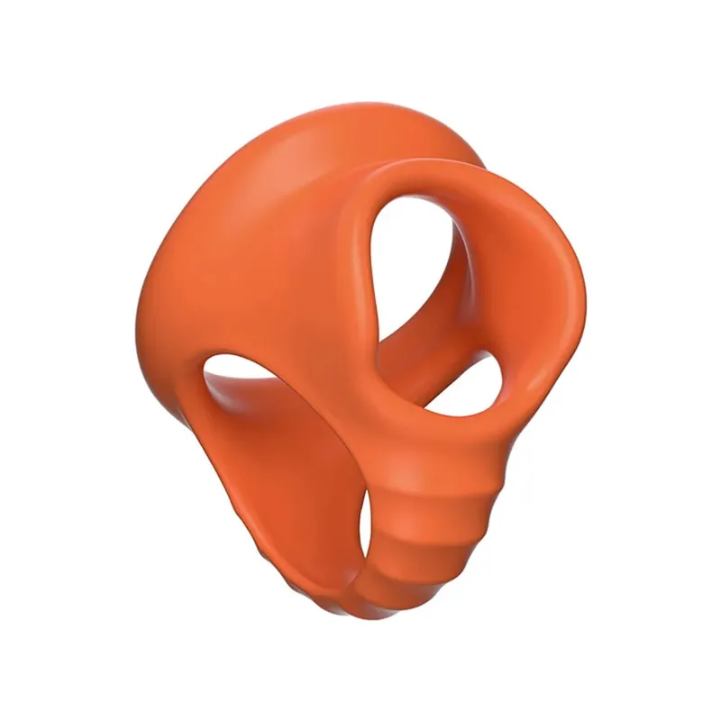 Soft Penis Ring Reusable Delay Ejaculation Lasting Scrotum Lock Ring Ball Scrotum Stretcher Triple Testicle Lock BDSM Sex Toys — image 1