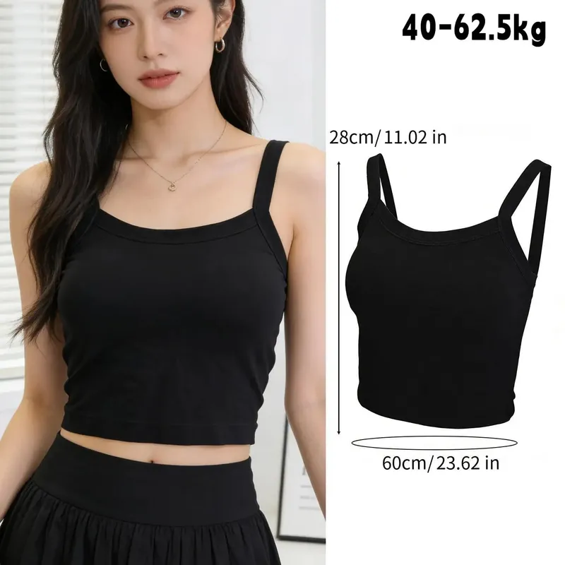 Sleeveless Women Tank Tops with Breast Pads Summer Sexy Slim Crop Top Basic T-shirt Vest Lingerie Bras Tube Tops Hot Underwear — image 10