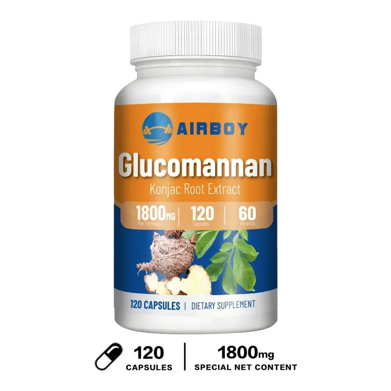 Glucomannan 1800mg - Promotes Energy Production Increases Satiety Appetite Suppressant Supplement