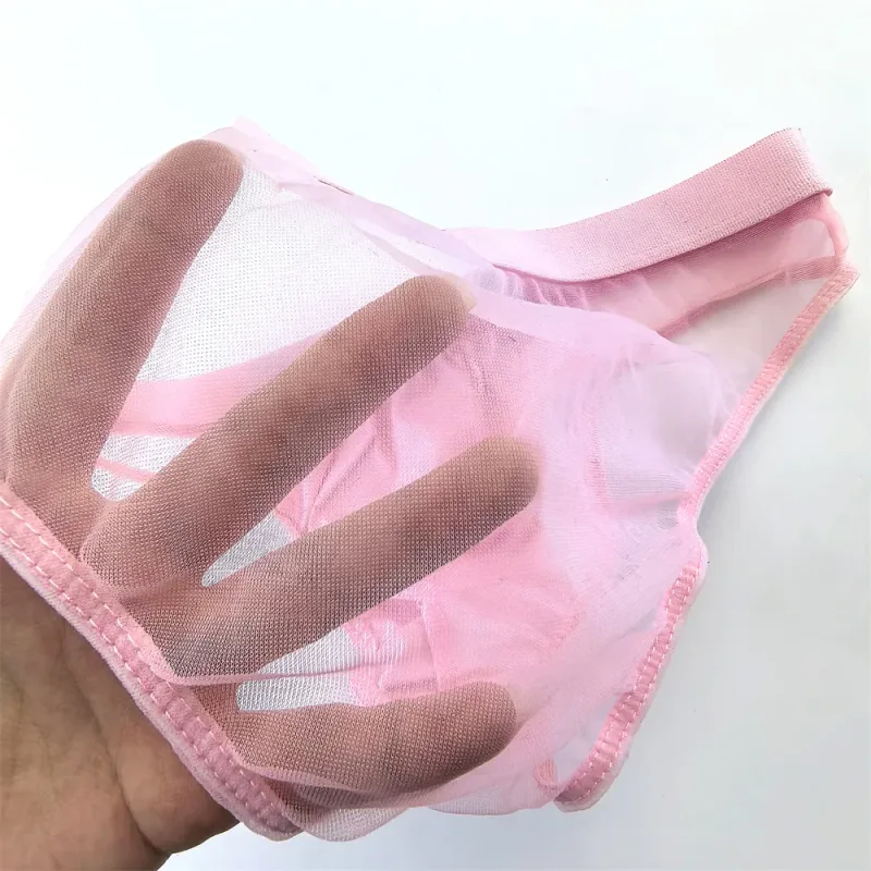 Cuecas masculinas de seda de cetim brilhante sexy cuecas de malha transparente calcinha masculina respirável de secagem rápida — image 15