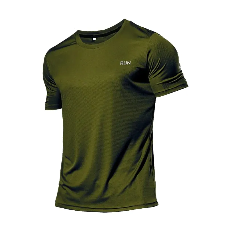 Men's Quick Dry Sports T-Shirt Short Sleeve Breathable Moisture Wicking Lightweight Gym Running Workout Top