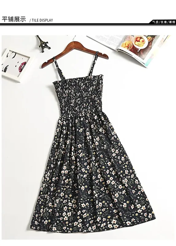 Mga Mini na Dress sa Tag-init Fashion Pambabae Elastic High Waist Casual Spaghetti Strap Sleeveless Dress Women Chiffon Dresses Vestidos — image 20