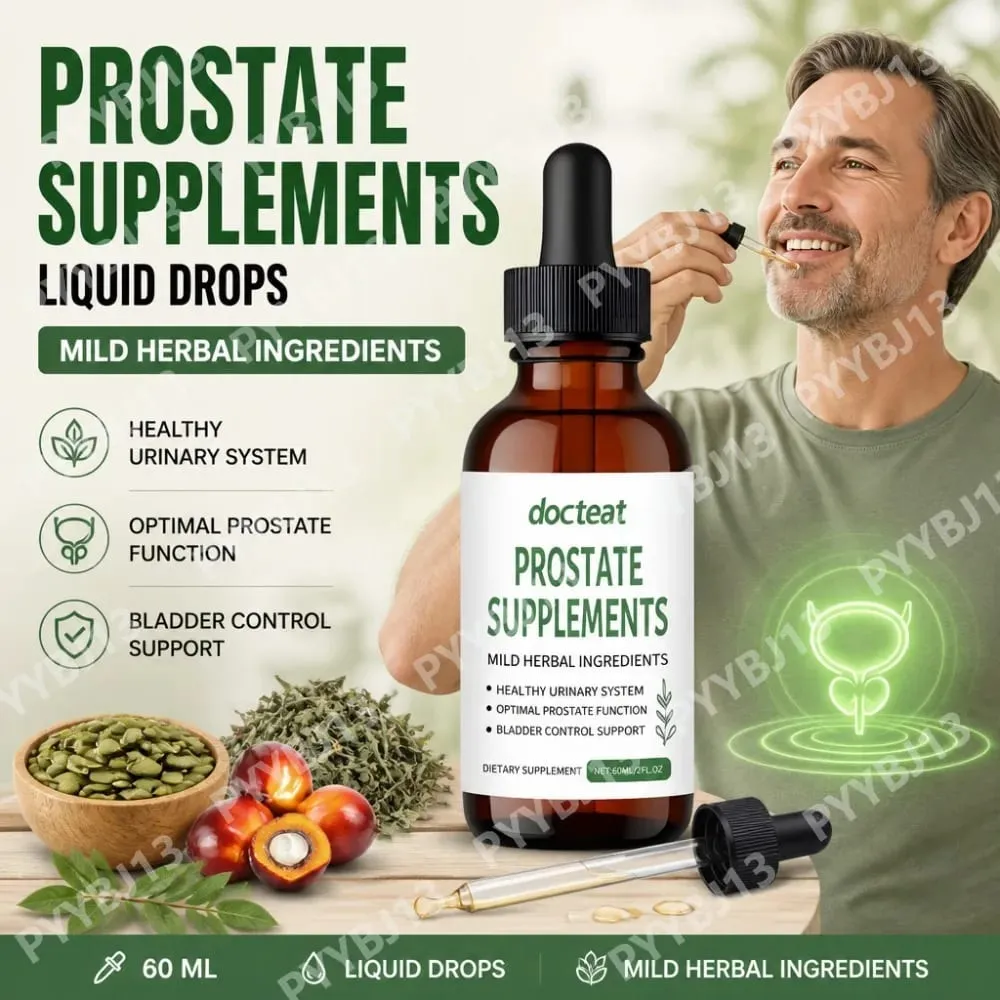 Docteat Prostate Support Liquid Drops Saw Palmetto Nettle Root Pumpkin Seed Extract Men's Daily Wellness 60ml 2 fl oz 30 Days — image 1