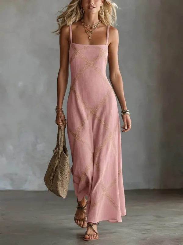 Printed Striped Solid Color Sleeveless Dress Casual Summer Dresses Spring Outfit — image 9