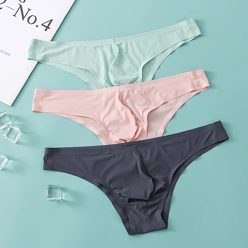 Nửa Hông Tam Giác Nhỏ Quần Lót Nam Eo Thấp Gợi Cảm Trẻ Trung Băng Lụa Không Đường May Quần Đùi Mùa Hè Nhẹ Thoáng Khí Quần Lót — image 2