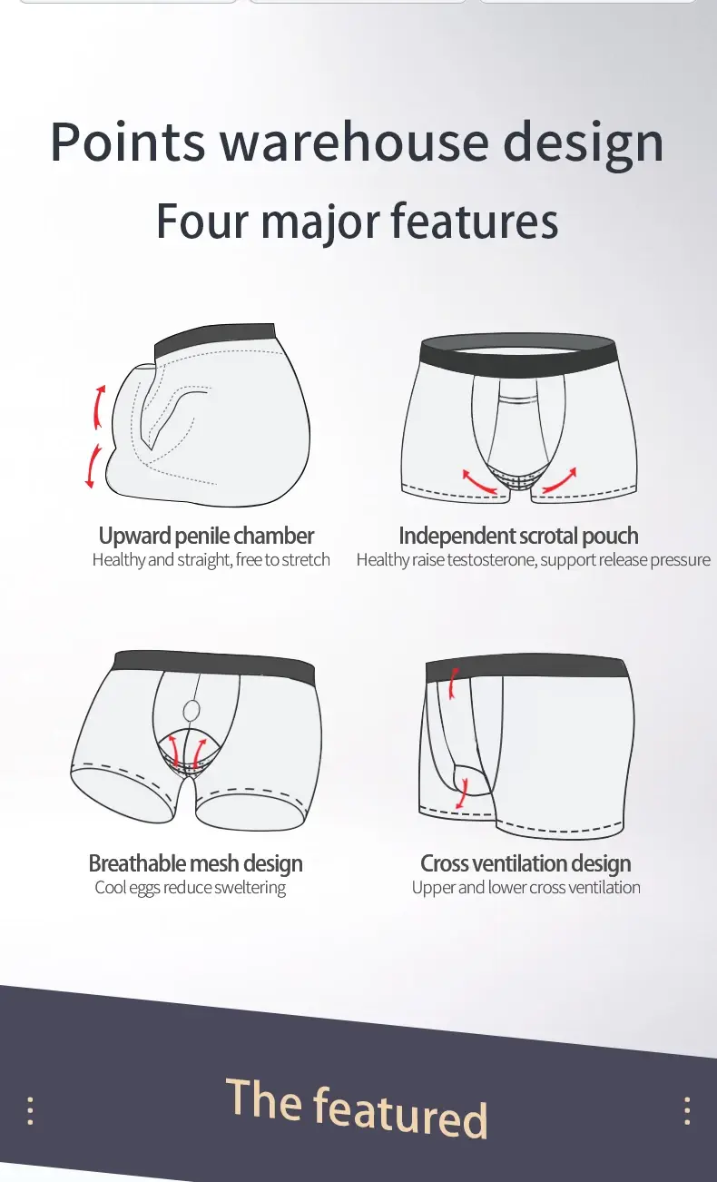 Jingsuogun Elastic Separation Underwear Men's Scrotum Support Vein Underwear Ice Silk Pouch Varicose Boxer British Sweatpants — image 2