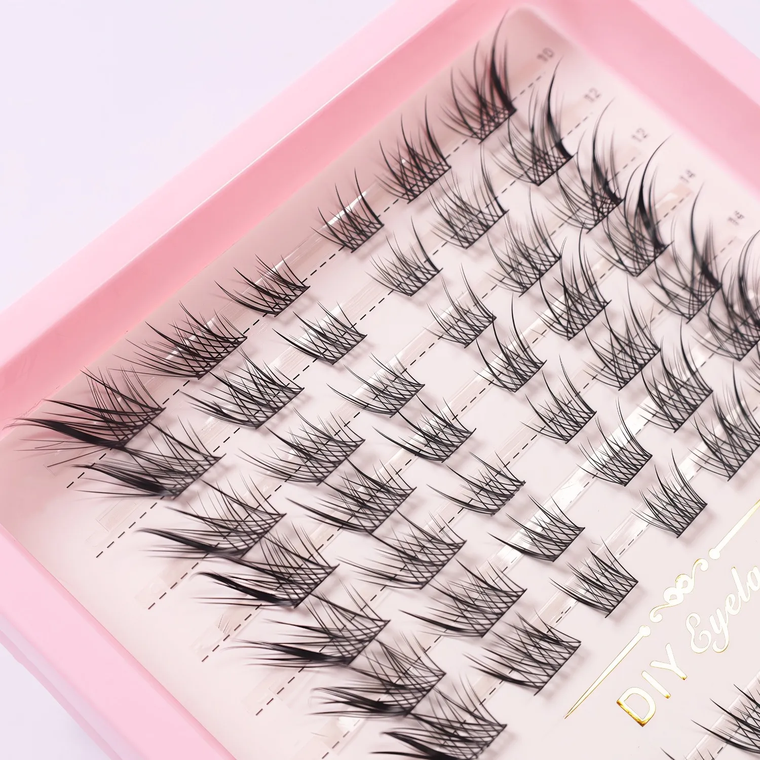 Fox Eye Effect Fluffy False Eyelashes Reusable DIY Segmented Thick Winged Lash Extension Daily Use — image 5