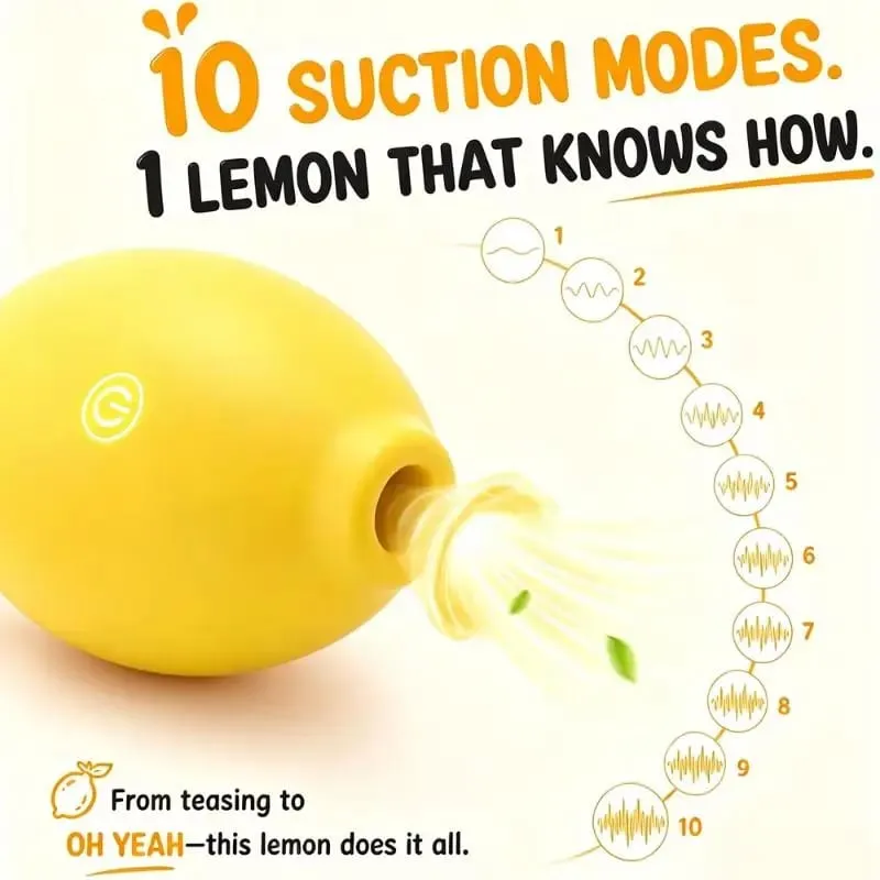 1Set Powerful Vacuum Sucking Lemon Vibrator Oral Nipple Stimulator For Women Female Blowjob Sucker Massager Masturbator Sex Toy
