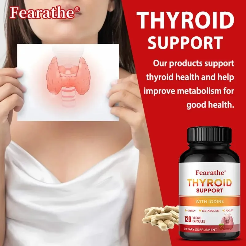 Thyroid Support Capsules Iodine Magnesium Vitamin B12 Complex Relieve Fatigue Mood Energy Metabolism & Mental Focus Supplement — image 5