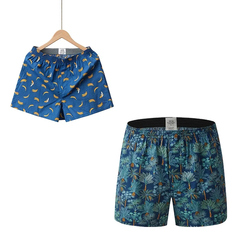 Men's Cotton Boxer Shorts, Printed Pattern na Panlalaking Underwear, College Style Shorts, Summer Breathable at Kumportableng Kasuotang Pang-laswang — image 20