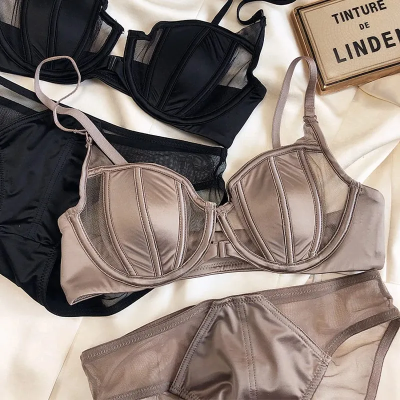 Summer Lace Thin Cup Women Underwear Front Buckle Push Up Bra Set Adjustable Strap Brassiere Beautiful Back Lingerie — image 2