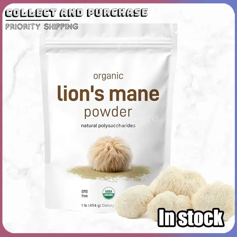 Organic Lion’s Mane Mushroom Pure Fruiting Body Superfood Supports Brain Focus Energy Immune Health Great for Smoothies Coffee — image 2