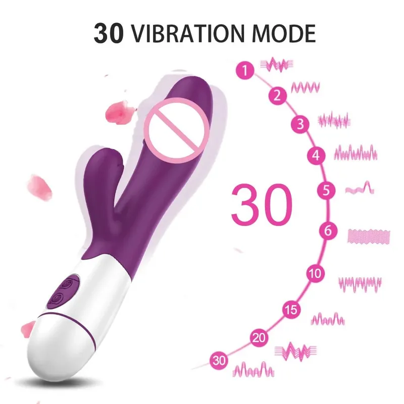 Anal Vagina Massage G-spot Masturbator Erotic Dildo Rabbit Vibrator Vibrators For Women 30 Frequency Dual Vibrating Sex Toys — image 6