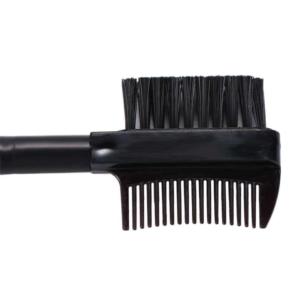 Black High Quality Double Ended Dual Head Makeup Tool Wood Handle Makeup Brushes Eyebrow Comb Eyelash Brush Eyebrow Brush Comb — image 6