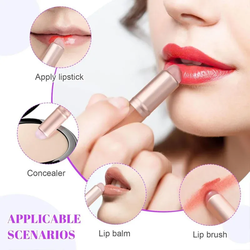 Silikon-Lippenpinsel, kleiner runder Kopf, Wischpinsel, staubdicht, abgedeckter Lippenpinsel, multifunktionaler Lippenstift, Concealer, Make-up-Werkzeuge — image 3