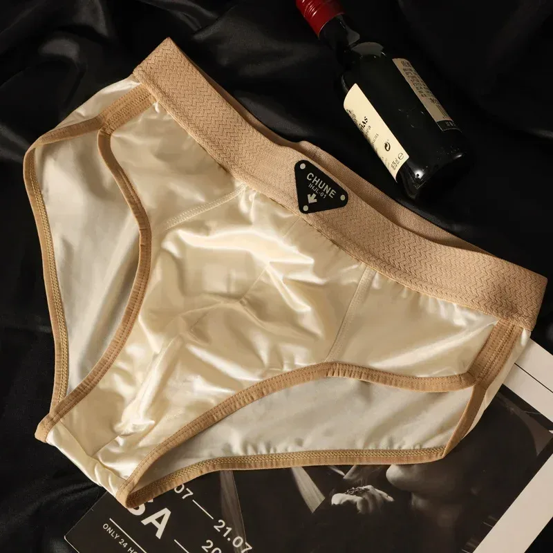 1/3PCS Panlalaking Briefs Ice Silk Satin-like Brief Panlalaking Panlalaki Summer Breathable Quick Drying Panty Sexy U Pouch Underwear — image 7