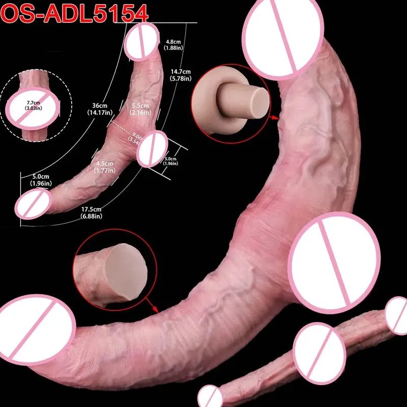 47cm Makatotohanang Mahabang Dildos Double Head Anal Vaginal Stimulator Sex Toy na May Sucker Para sa Lesbian Couples Gay Men Adult Tools — image 14