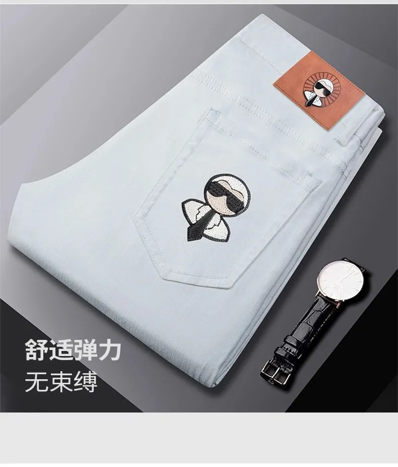 Fashion Men Jeans Stretch Straight Leg Casual Slim Fit Denim Pants Male Brand Luxury Design Business Classic Trousers — image 8