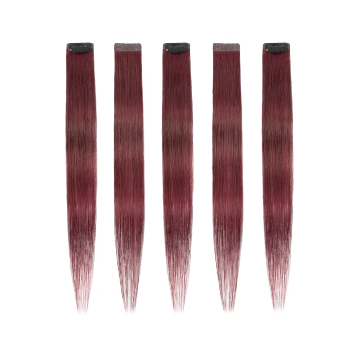 2 Pcs Pink Hair Extensions 16Inches Straight Colored Hair Colorful Clip in Extensions Highlight Party for Girls and Women Gift — image 18