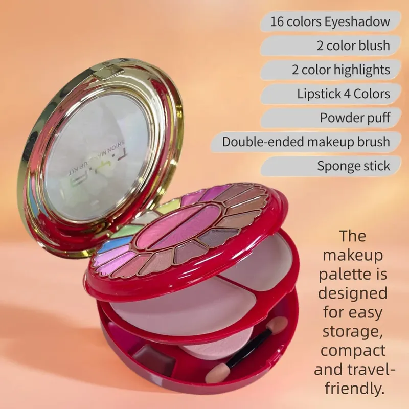 Ultimate 24-Color High-Quality Professional Makeup Palette Gift Box | With Mirror + Complete Set of Brushes | Eyeshadow Blush Lip Gloss and Powder All-In-One Set | Stage-Level Makeup to Everyday Nude Makeup | Valentine's Day Essentials for — image 2