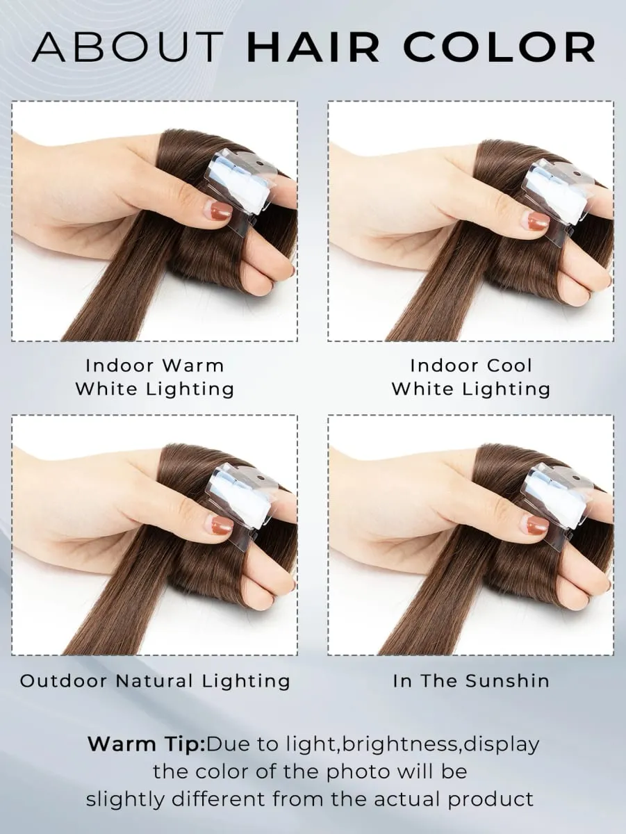 Mini Tape In Hair Extensions 12-20 Inches 10pcs/20pcs Invisible Human Hair Natural Tape In Hair Extention 04 Dark Brown — image 6