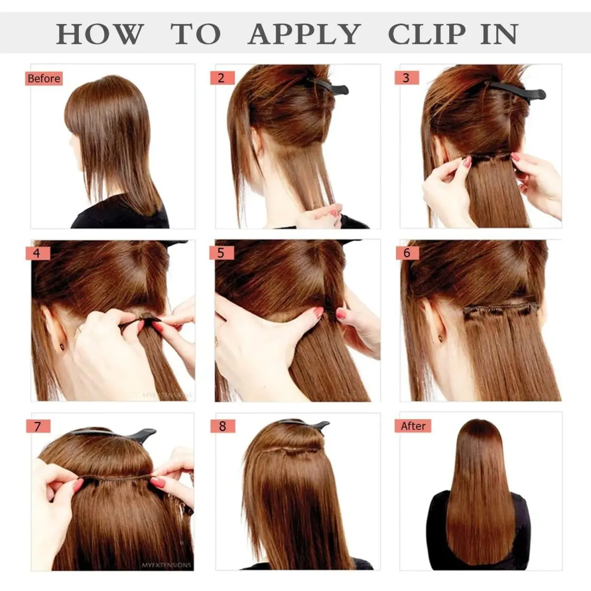 Synthetic 7Pcs/Set 22" Wavy Hairpiece Straight 16 Clips Hair Extensions Heat Resistant Styling False Hair — image 5