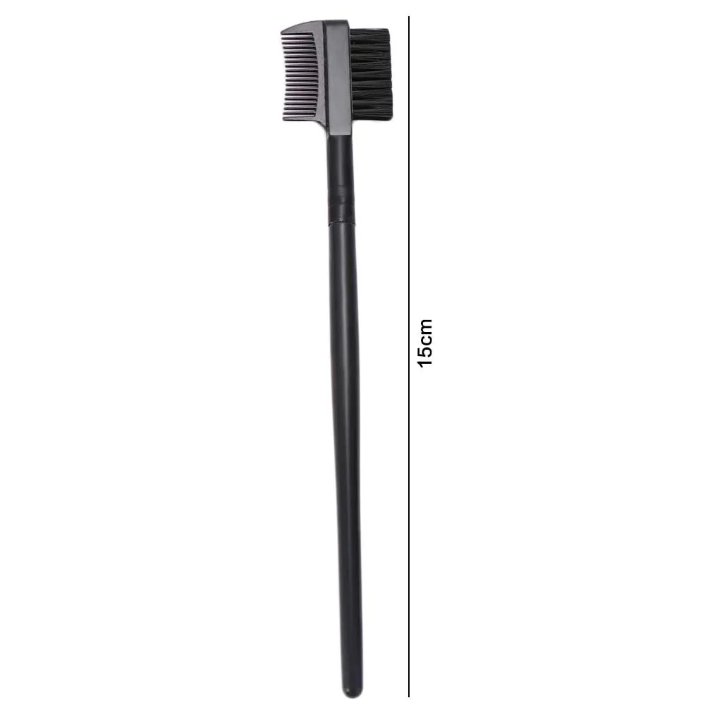 Black High Quality Double Ended Dual Head Makeup Tool Wood Handle Makeup Brushes Eyebrow Comb Eyelash Brush Eyebrow Brush Comb — image 2