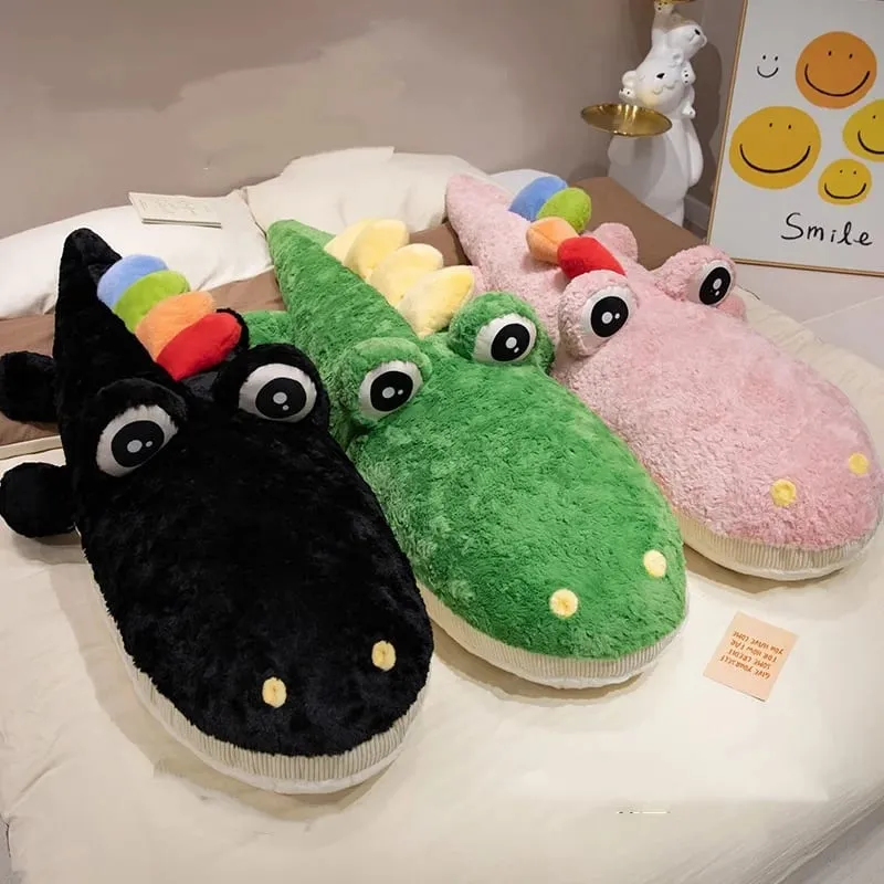 55/75cm Cute Lying Crocodile Plush Pillow Prone Posture Alligator Stuffed Cushion Sofa Bed Nap Plush Toy Home Decor Gift — image 2