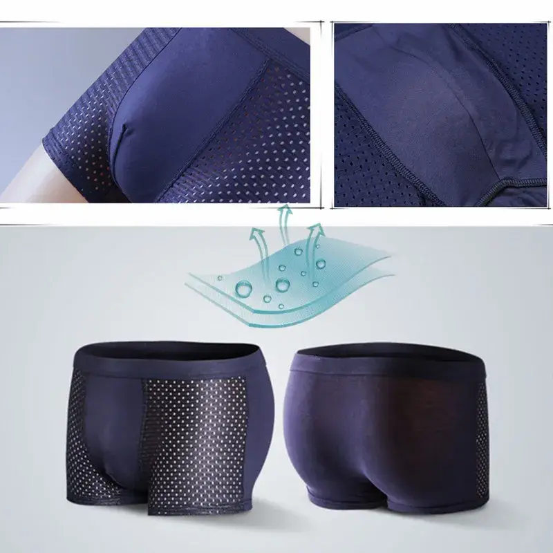 Panti ng Panlalaki Panlalaki Panlalaki Panlalaki Pack Shorts Boxers Underwear Slip Homme Calzoncillos Bamboo Hole Malaking Sukat — image 3
