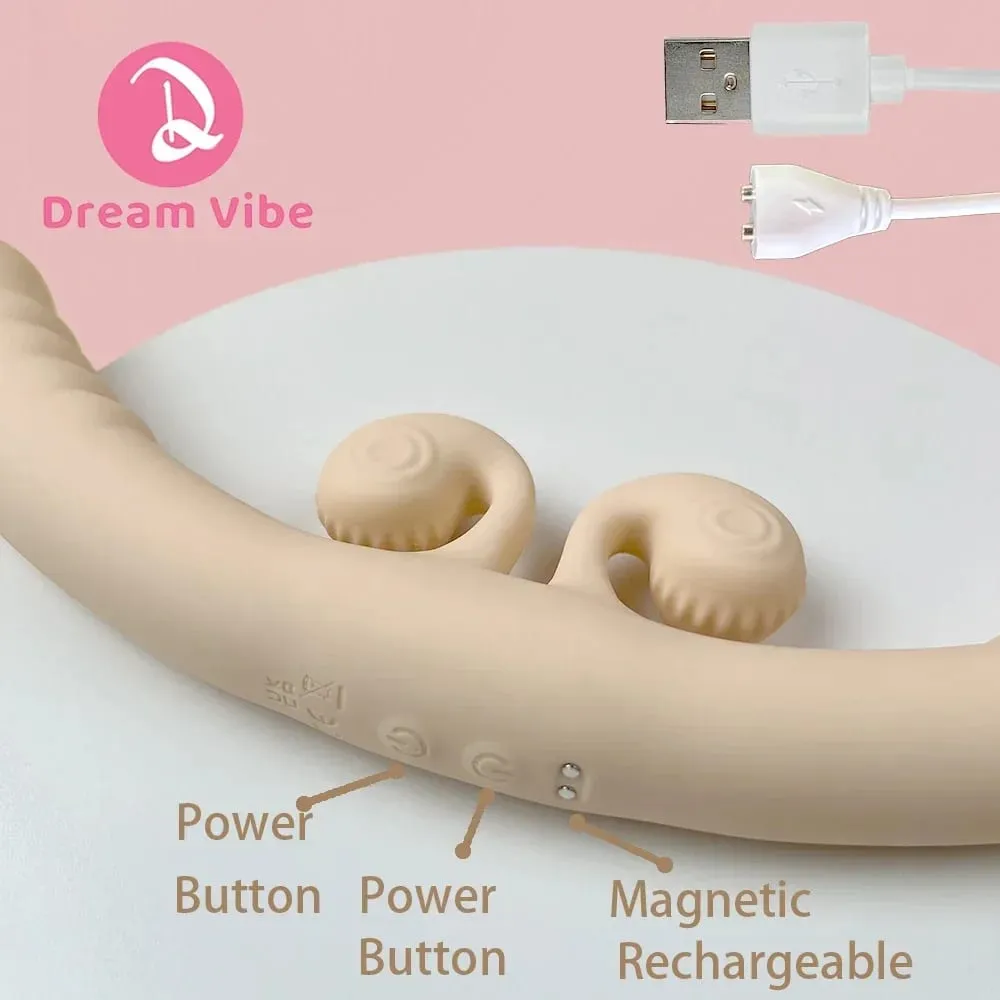 4-motors dubbeldildovibrator 10 kraftfulla vibrationer Kvinnors nöjesmassager Lesbisk kärleksleksak Presentpenetration Sexleksaktjej — image 4