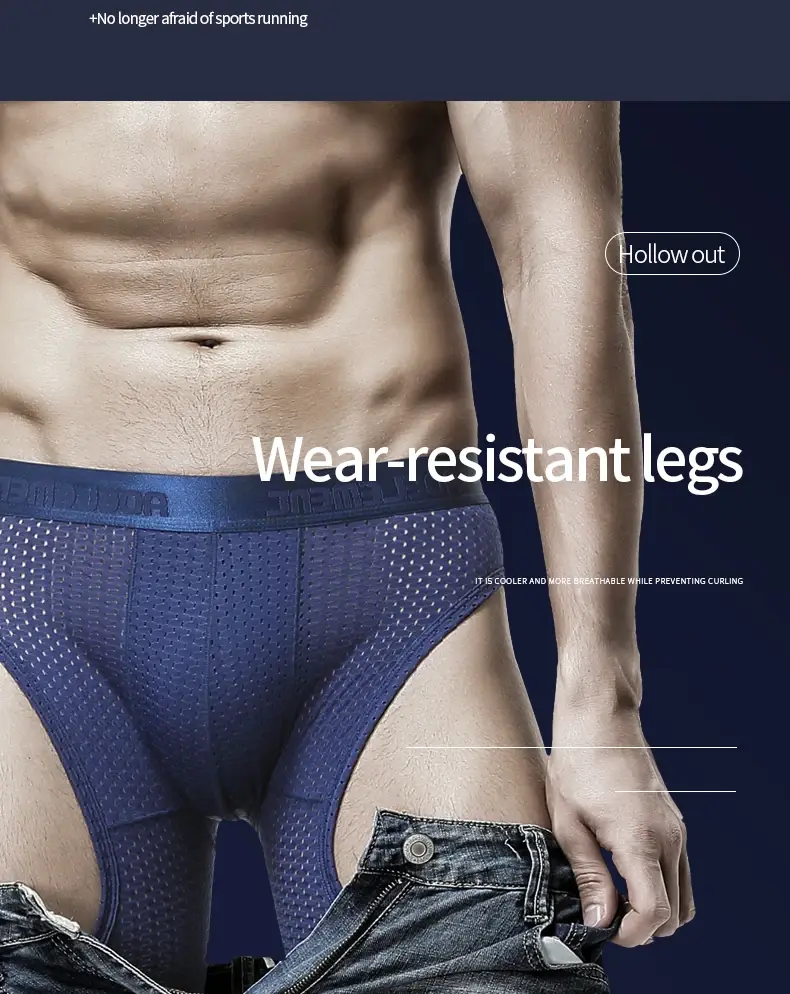 Roupa interior esportiva masculina de fitness gelo seda fina treinamento secagem rápida corrida estendida anti-desgaste perna não vestindo cuecas boxer — image 9