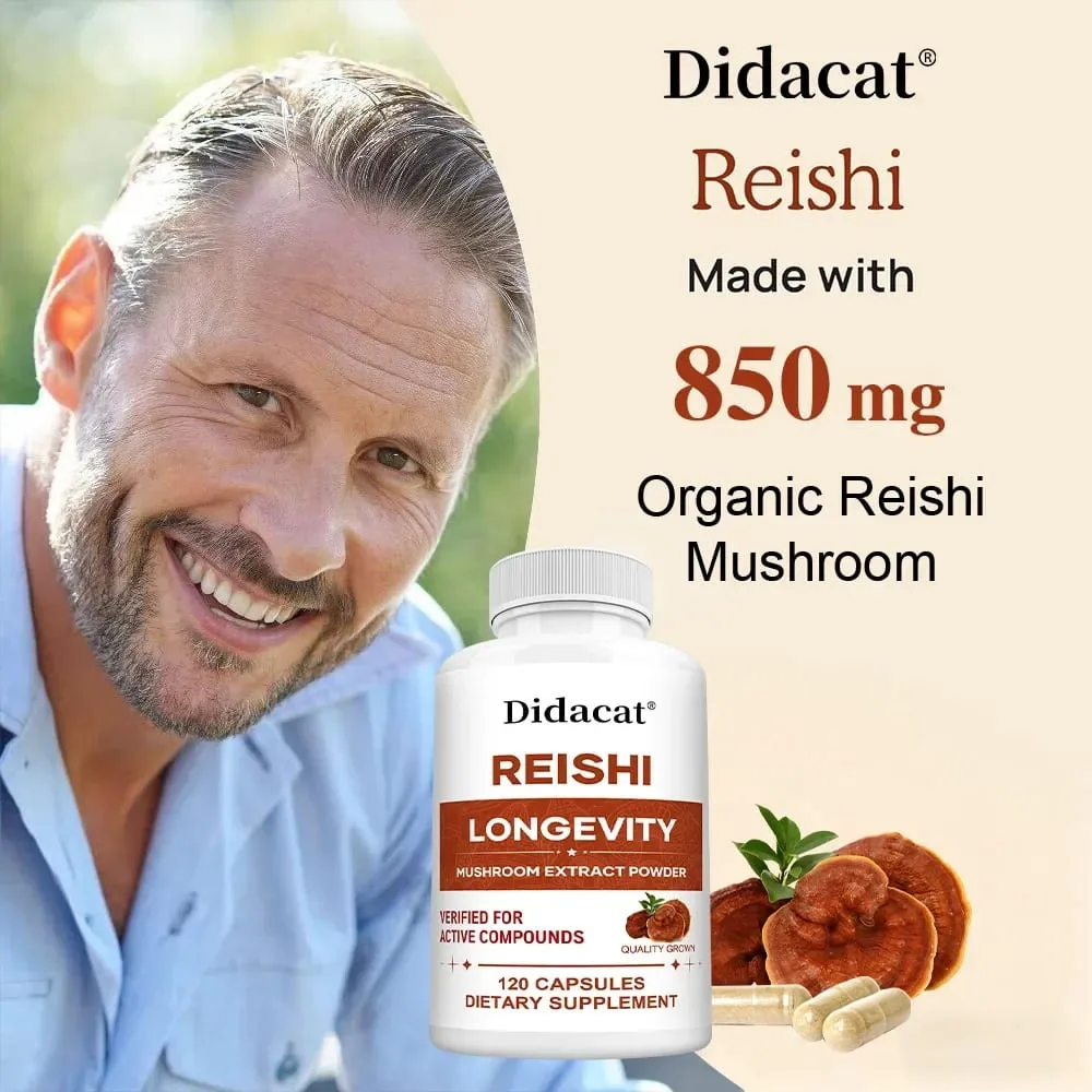 Reishi Extract Mushroom Supplements - Helps Boost The Immune System Supports Heart Health and Improved Sleep and Relaxation — image 3
