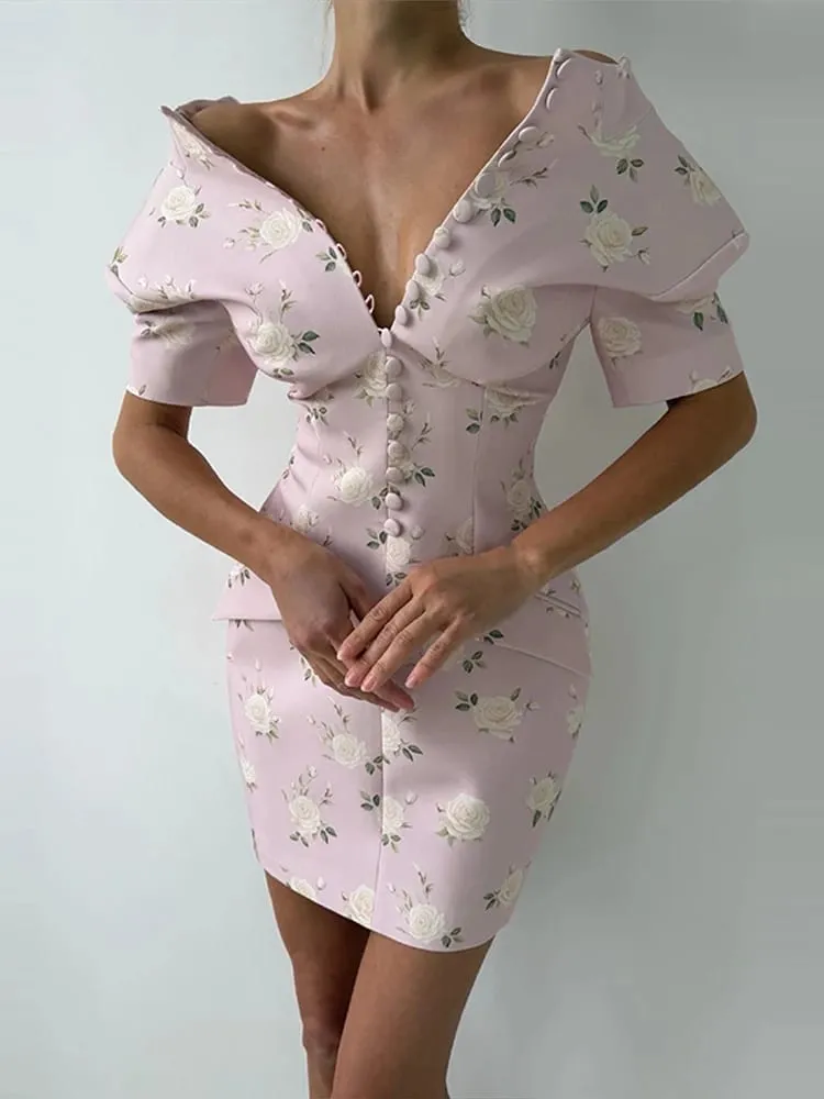 Vestido feminino elegante com decote em v manga curta único breasted sólido vestidos longos femininos 2026 moda verão sexy novo chique senhora robe — image 6