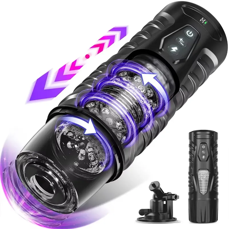 Thrusting Rotation Masturbator Cup for Men Penis Pump Blowjob Adult Sex Toy Stroker Piston Automatic Telescopic Male Mastubator