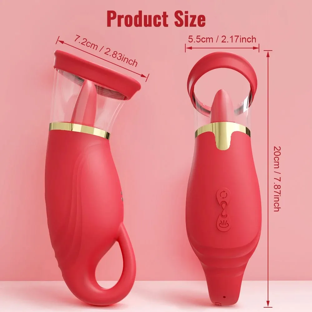 Tongue Licking Vacuum Sucking Vibrator for Women Clit Sucker Nipples Breast Massager Removable Cup Female Masturbation Sex Toy — image 4