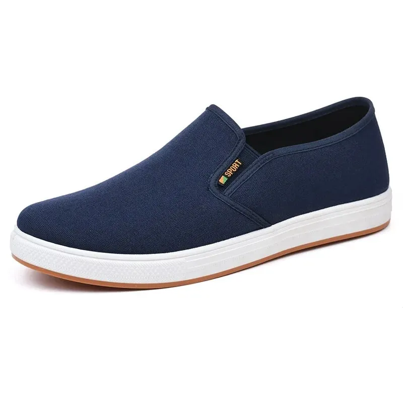 Sepatu Kanvas Pria Sepatu Flat Ringan Vulkanis Slip-On Kasual, Pengiriman Gratis Terjangkau — image 5