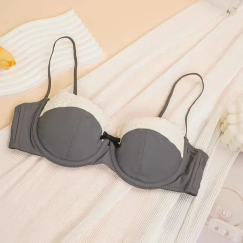 Women's Pure Sensual Lace Lingerie Set Summer Thin Bralette Small Breasts Gather Push Up No Empty Cup Beautiful Bra Cover Set — image 4