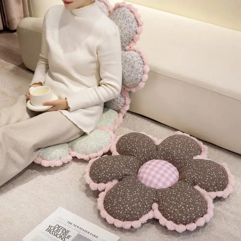 50cm Floral Cushion Girls Princess Favors Flowers Soft Stuffed Plush Chair Seat Mats Car Warm Cushion Sofa Pillow For Home Decor — image 2