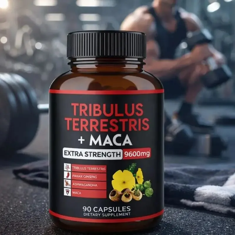 Tribulus Terrestris + Maca Root Extract Supplement Supports Energy Vitality Natural Herbal Health Non-GMO 90 Vegan Capsules — image 1