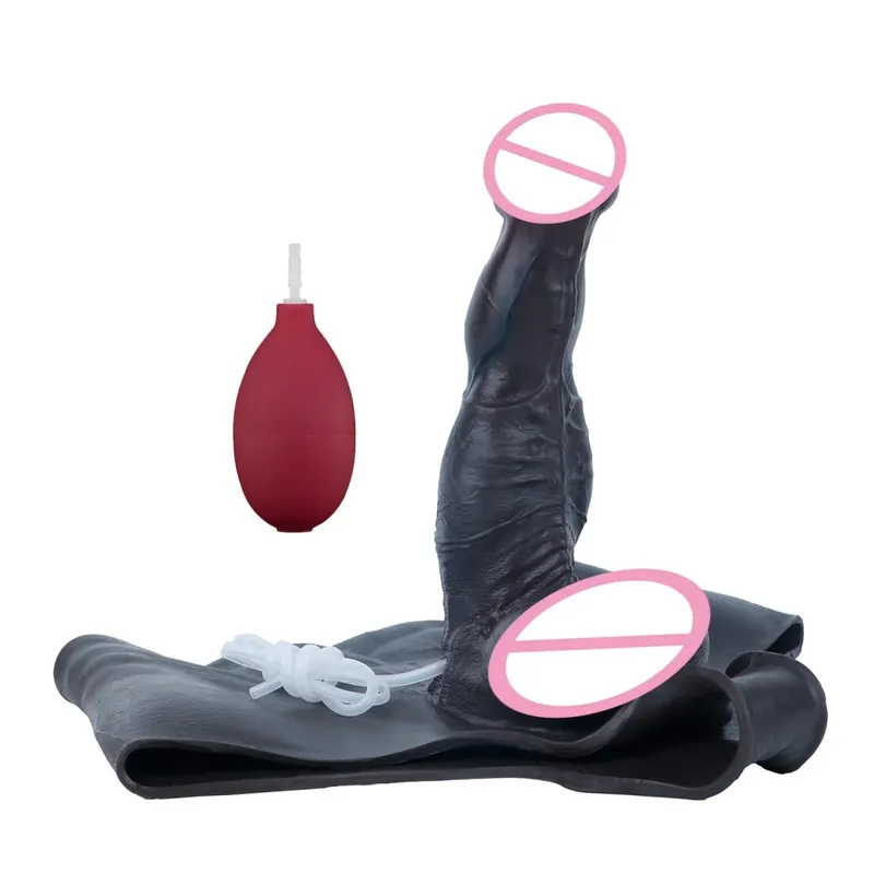 Black Nude Strapon Malaking Makatotohanang Ejaculation Dildo Silicone Squirting Panties Na May Simulated Solid Penis Sex Toy Para sa mga Babae — image 55