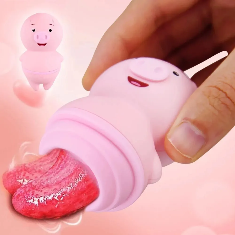 Pink Pig Tongue Lick Vibrators Anal Clitoris Nipple Massager G-Spot Adult Product Erotic Sex Machine 6/2 Modes Female Sex Toys — image 1