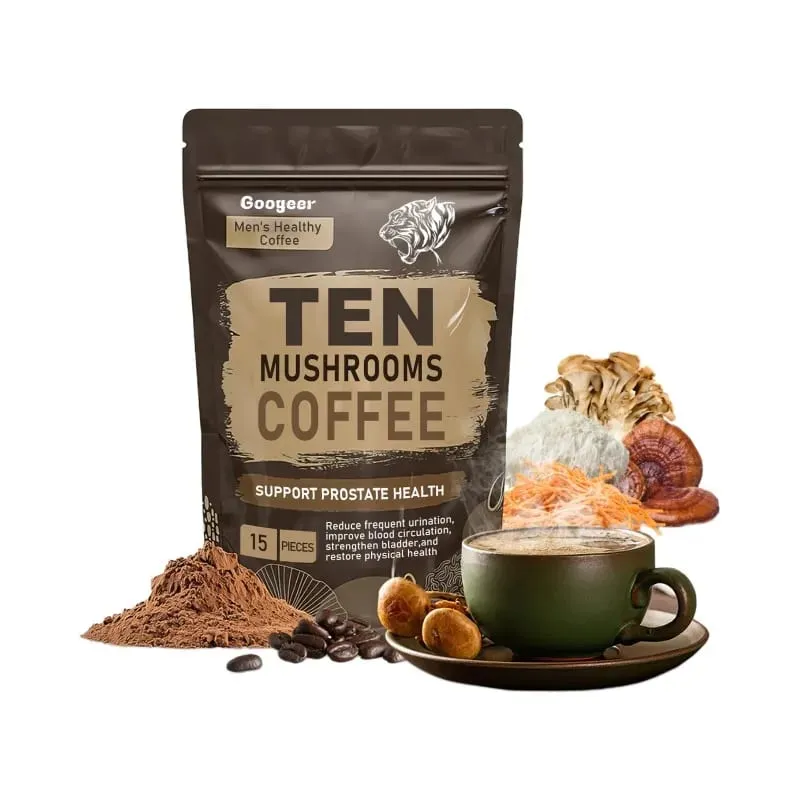 Supplement ng Mushroom Powder na may 10 Mushroom Blend Men's Healthy Mushrooms Coffee Powder Pang-araw-araw na Nutrisyon at Suporta sa Enerhiya