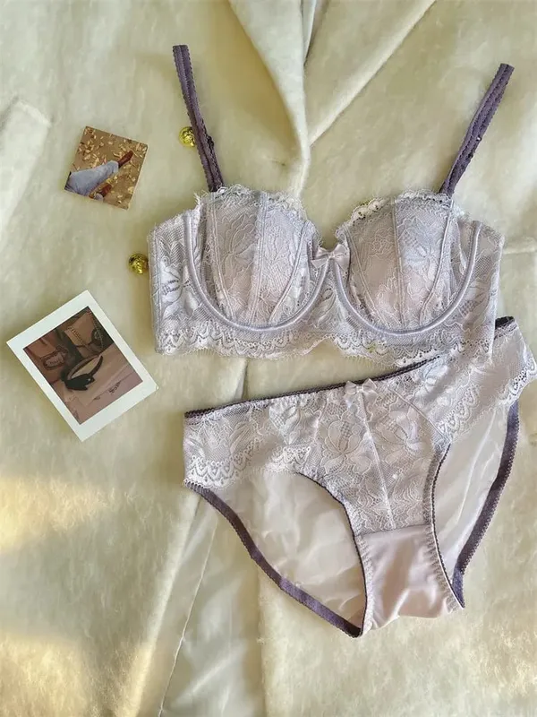 Conjunto de sutiã com orelha de coelho meia xícara francesa venda quente sem alças antiderrapante minimizador suporte lateral anti-sag 32-38 lingerie feminina