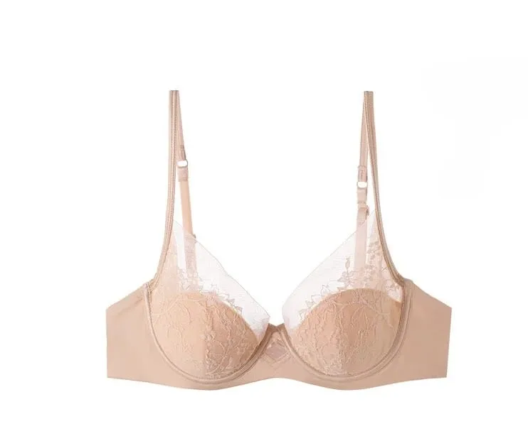 French-style na Lace at Satin Lingerie Set Magtipon ng Adjustable Straps Bra at Thin Padding Soft Wire ComfortMuslim Girls Underwear — image 11