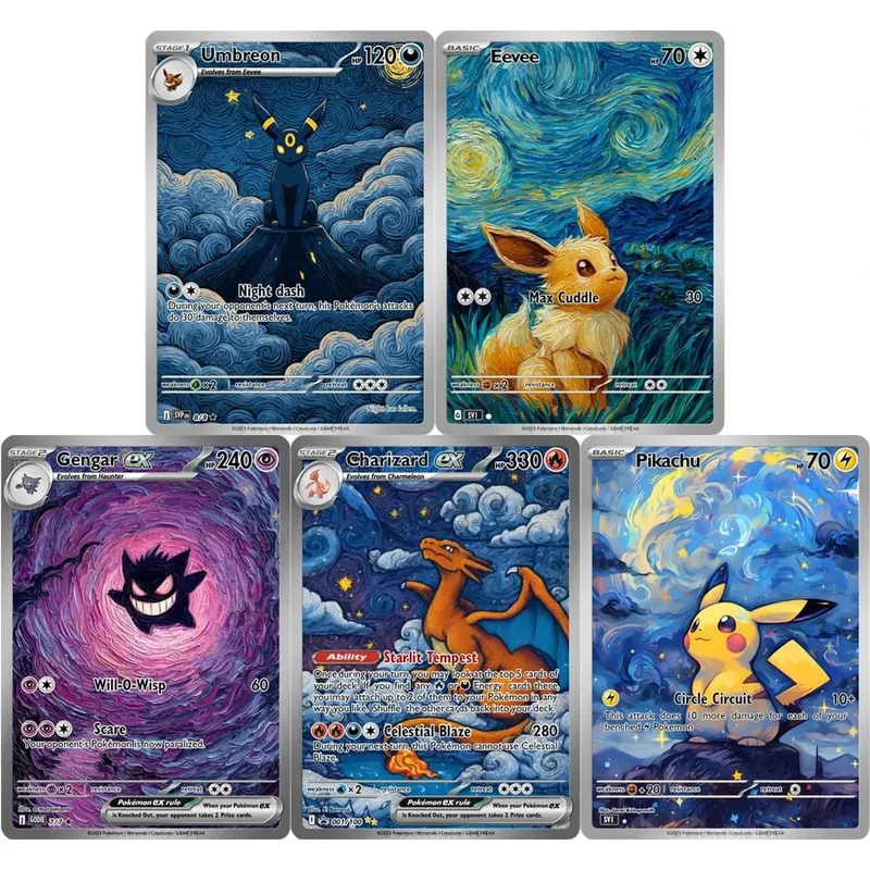Collection Cards Eevee Gengar Umbreon DIY PTCG Game Cards Shining Creativity Rare Holographic Cards Gift