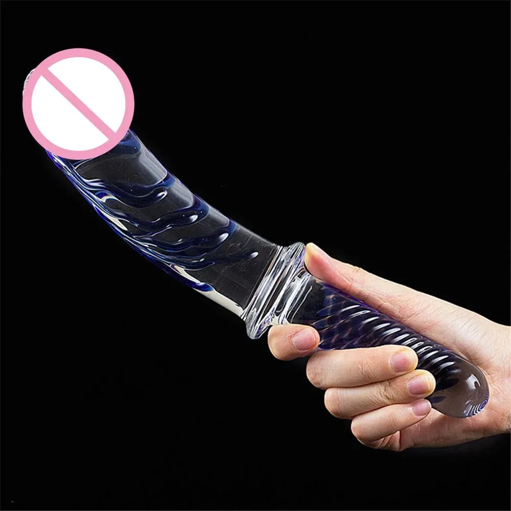 Malaking Crystal Glass Dildo Big Anal Plug Sex Toy Para sa mga Babae Vagina Massage Para sa Famale Masturbation Penis G-spot Clitoris Lalaki Pang-adulto — image 4