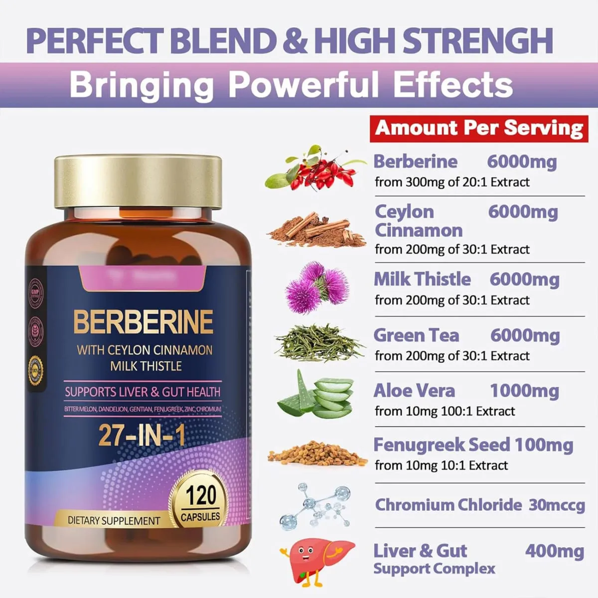 Berberine Ceylon Cinnamon Milk Thistle Supplements - Antioxidant Supports Liver Digestion and Gut Health Boosts Immunity — image 4