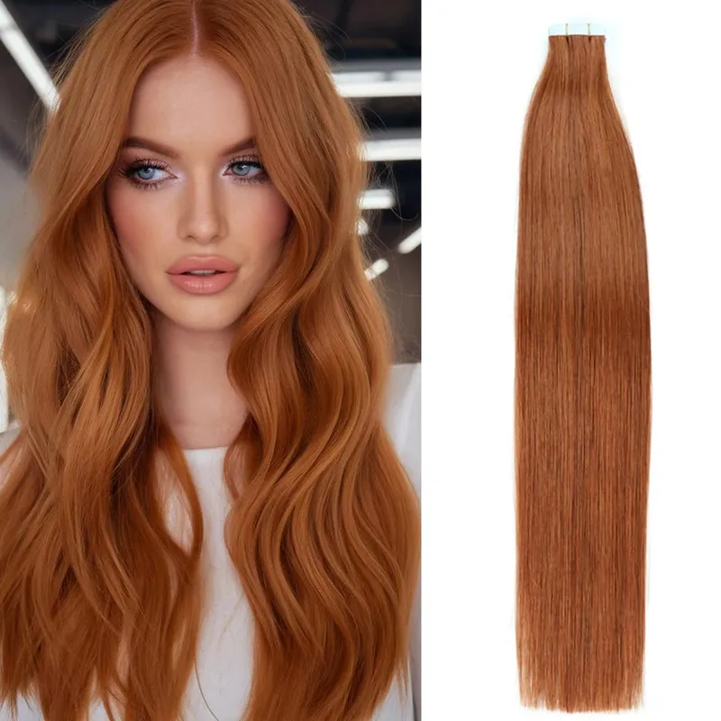 20pcs/pack Tape in Human Hair Extensions Silky Straight Real Human Hair Extensions Seamless Tape in Real Human Hair Extensions